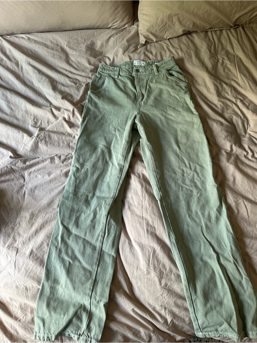 Cotton On Sage Green Straight-Leg Jeans